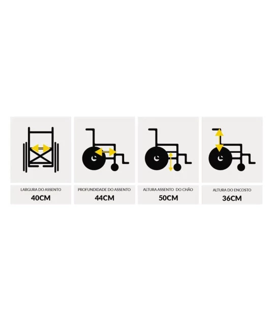 Cadeira de Rodas Simples Maciço 40cm - Prolife 