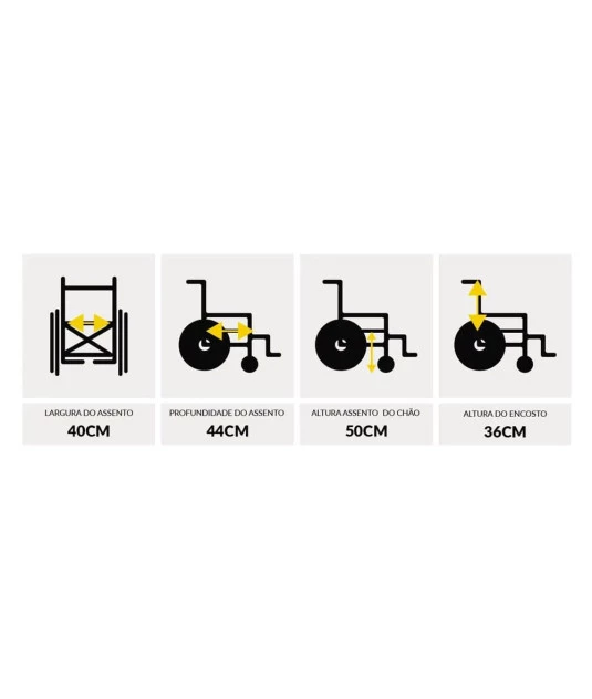 Cadeira de Rodas Nylon Pés Fixos Pneu Inflável PL002 Prolife