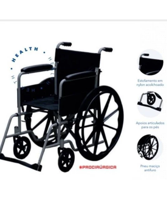 Cadeira De Rodas Pro8000 46cm Aço 110kg Procirurgica