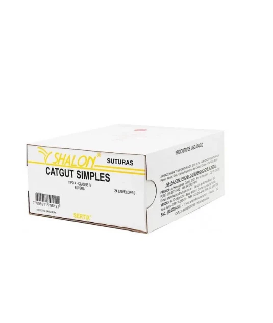 Fio cat gut simples 2 s/ag 1,5mt SHALON unidade