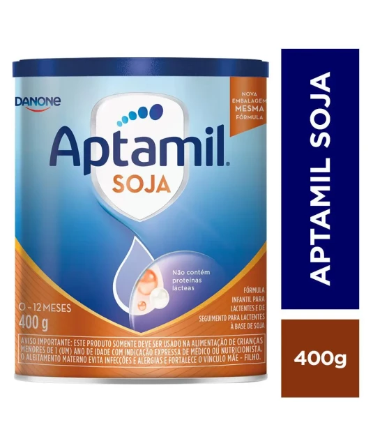 Aptamil Soja 400g – Sem Lactose, Sem Leite, Para APLV 6 a 36 meses + E-book
