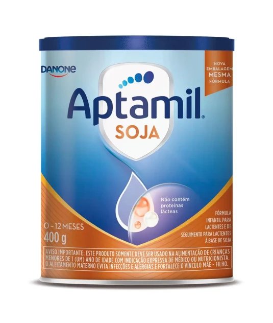 Aptamil Soja 400g – Sem Lactose, Sem Leite, Para APLV 6 a 36 meses + E-book