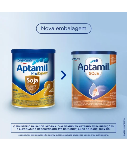 Aptamil Soja 400g – Sem Lactose, Sem Leite, Para APLV 6 a 36 meses + E-book