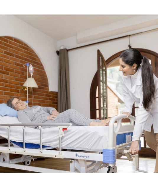 Cama Hospitalar DX3 3 Movimentos com Colchão Hospitalar D28 Dellamed