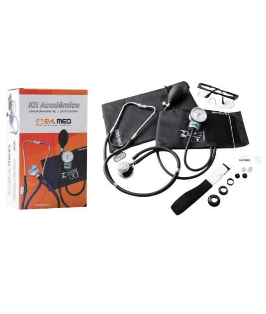 Kit Acadêmico com Bolsa Ergonômica Preta Pa. Med + E-book