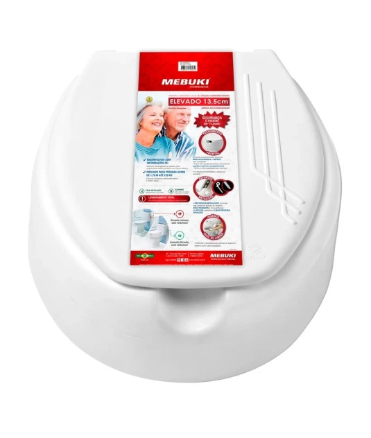 Assento Sanitário Elevado Almofadado Mebuki