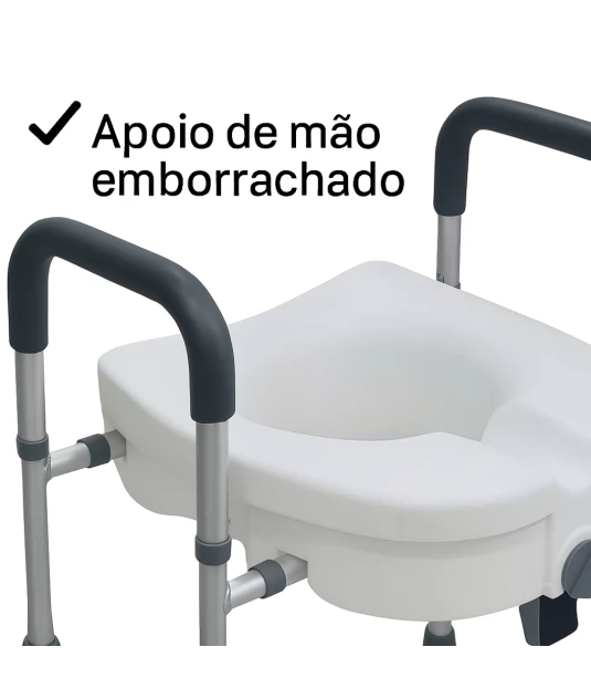 Assento Sanitario Elevado com Barra de Apoio Lateral Pro18