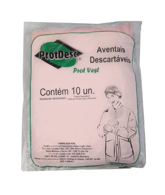 Avental Procedimento Sem Manga 40g Rosa com 10 und ProtDesc