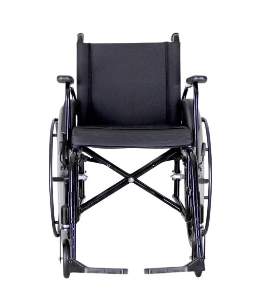 Cadeira de Rodas Dobrável OS1 Preta 48cm com Pés Fixos e Removíveis