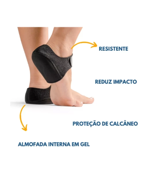 Par De Calcanheira Gel Tornozeleira Em Neoprene Hidrolight