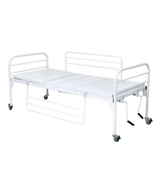 Cama Fawler Simples 2 Manivelas Com Rodízio e Grade