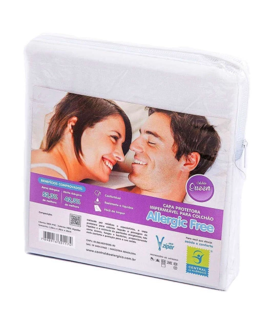 Capa para Colchão Anti-Acaro com Zíper Queen 158x198x30cm