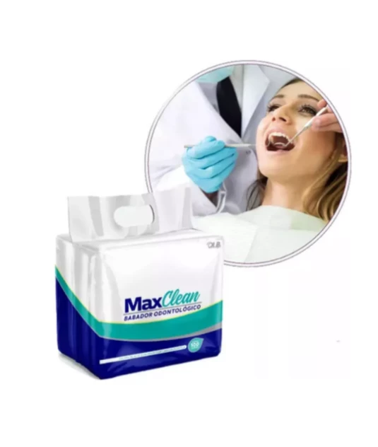 Babador Descartavel Branco com 100 unidades - Max Clean