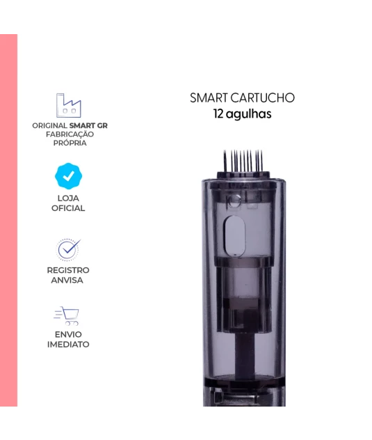 Cartucho Smart Pen Preto - 12 Agulhas c/ 10 unidades - Smart GR  