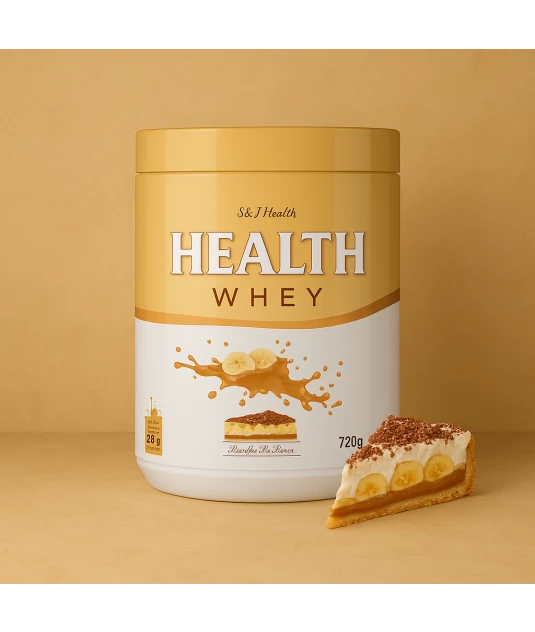 Health Whey Tripla Ação - Whey Protein + Creatina + Glutamina 720g - Banoffe