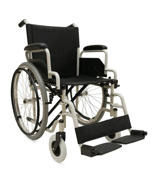 Cadeira de Rodas Dobrável Coyote Aço 44cm - Aço Reforçado, Rodas Grandes