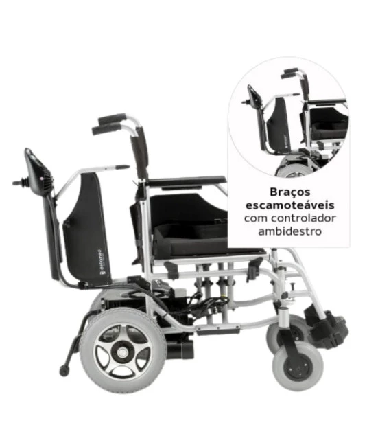 Cadeira de Rodas Motorizada Dobrável Elétrica Bivolt Alumínio D900 Dellamed