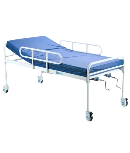 Cama Hospitalar Fawler Simples 2 Manivelas com Colchão Hospitalar Dellamed