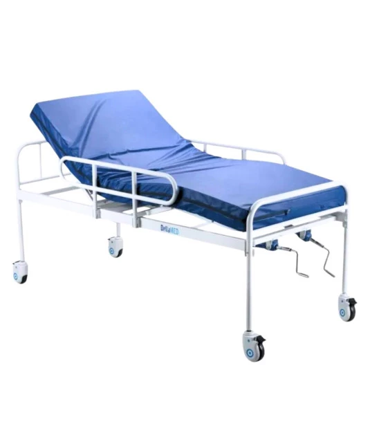 Cama Hospitalar Fawler Simples 2 Manivelas com Colchão Hospitalar Dellamed
