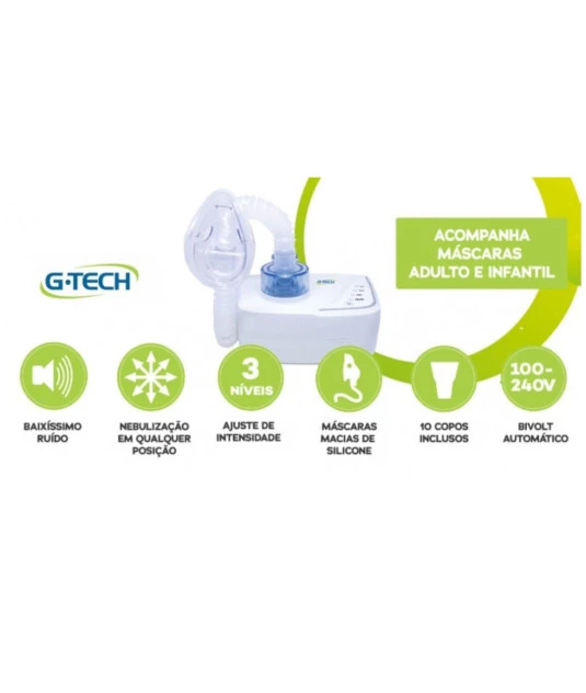 Inalador e Nebulizador Ultrassônico Ultraneb Desk 2 Branco Bivolt G-Tech 