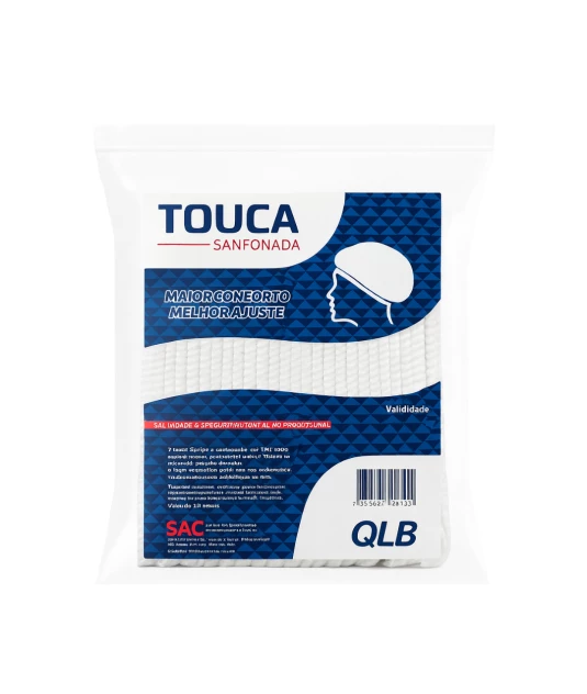 Touca Sanfonada Descartável com Elástico - 100un - SSPLUS