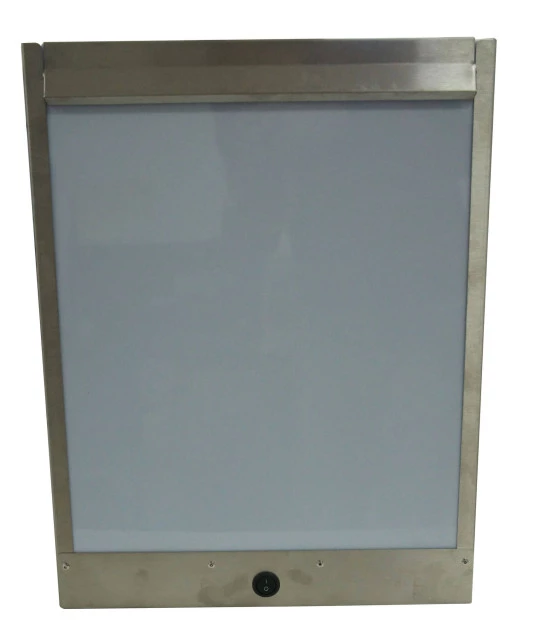 Negatoscópio 1 Corpo Aço Inox Bivolt Luz Led 35x45x7cm