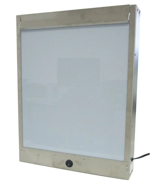 Negatoscópio 1 Corpo Aço Inox Bivolt Luz Led 35x45x7cm
