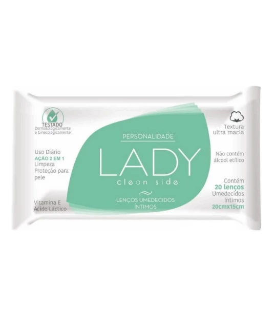 Lenços Umedecidos Íntimos Lady 20x15cm com 20und Eurofral