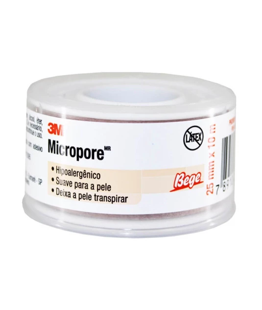 Micropore 25mm x 10mt Cor da Pele 3M