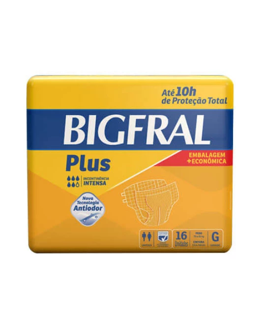 Fralda Descartável Bigfral Plus G com 16 Und