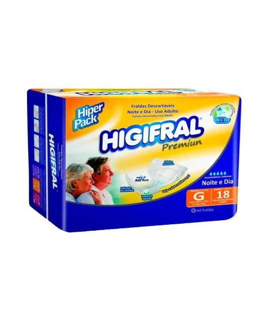 Fralda Descartável Higifral Premium M com 20 Eurofral