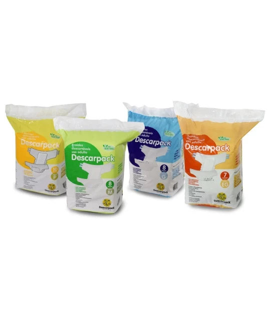 Fralda Descartável Adulto C/ Aloe Vera C/ 8uni Descarpack