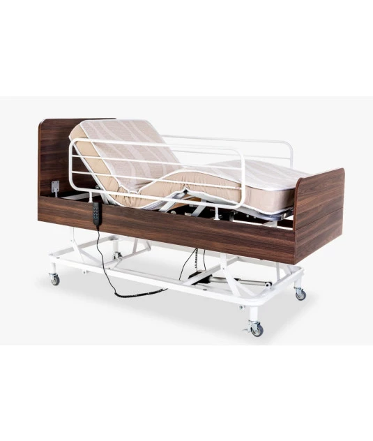 Cama Fawler Magnum Elétrica com Cabeceira, Grade, Altura Regulável com Rodízio