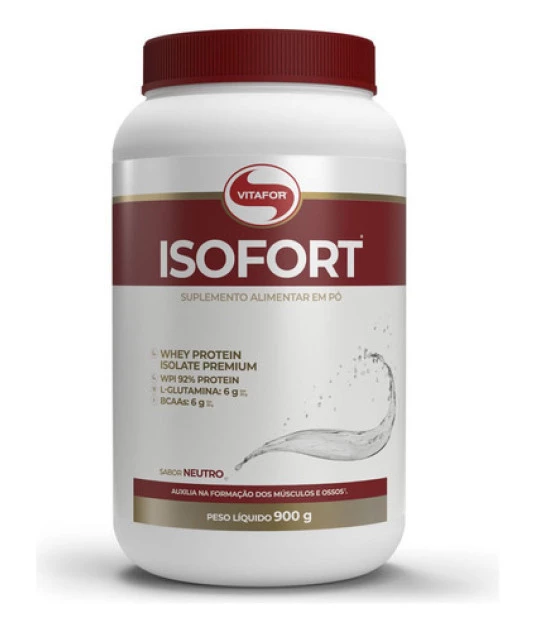 Isofort Whey Protein Isolado Premium Vitafor 900g Neutro
