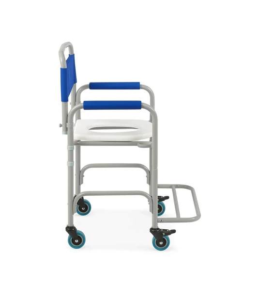 Cadeira de Banho com Encosto Revestido Desmontável Aço - 150 Kg - Medicine Live Well