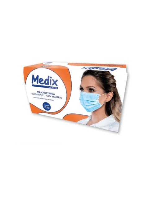 Mascara Descartavel Tripla C/Elastico Medix 50unidades 