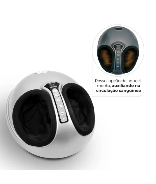 Massageador de Pés com Aquecimento e Inflagem Shiatsu - Dellamed
