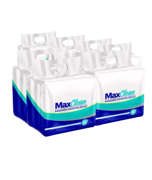 Babador Descartavel Branco com 100 unidades - Max Clean