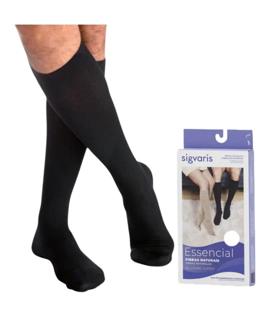 Meia 282F 20/30 Algodão Comfort Normal Preta Sigvaris 