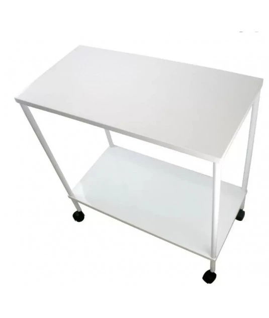 Mesa aux 40x80x80 esmaltada c/ rodizio e c/ varanda Ouro Verde 