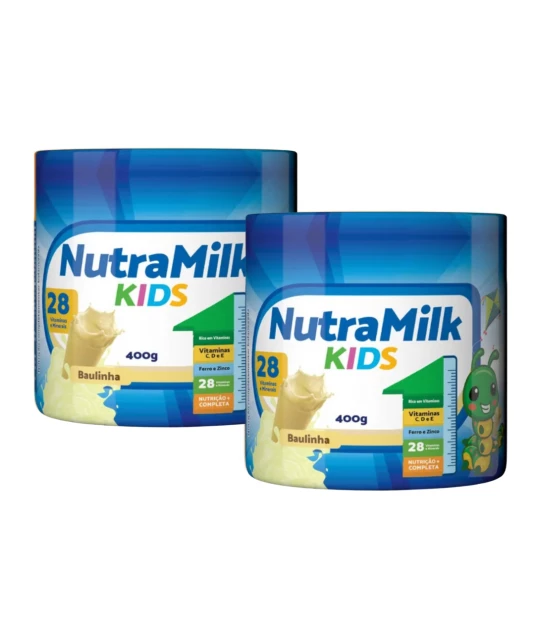 Nutra Milk Kids Kit 2 Unidades Complemento Alimentar Infantil 400g - Baunilha