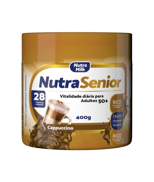 Nutra Senior Adulto 50+ Kit 3 Unidades Complemento Alimentar 400g - Cappuccino 
