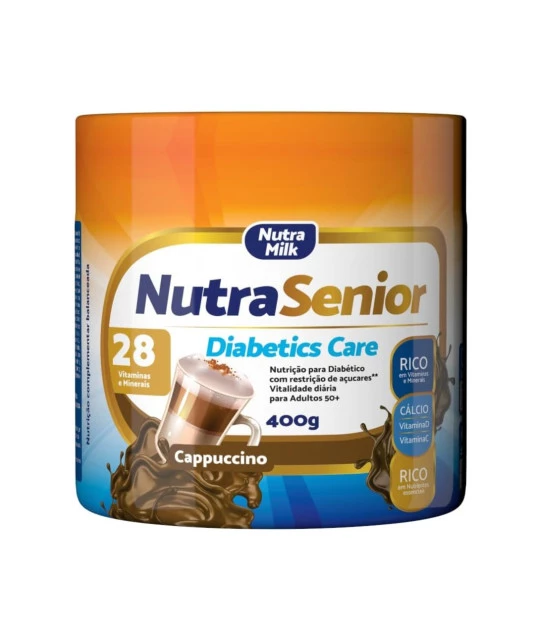 Nutra Senior Adulto 50+ Diabetics Care Zero Açucar 400g - Cappuccino