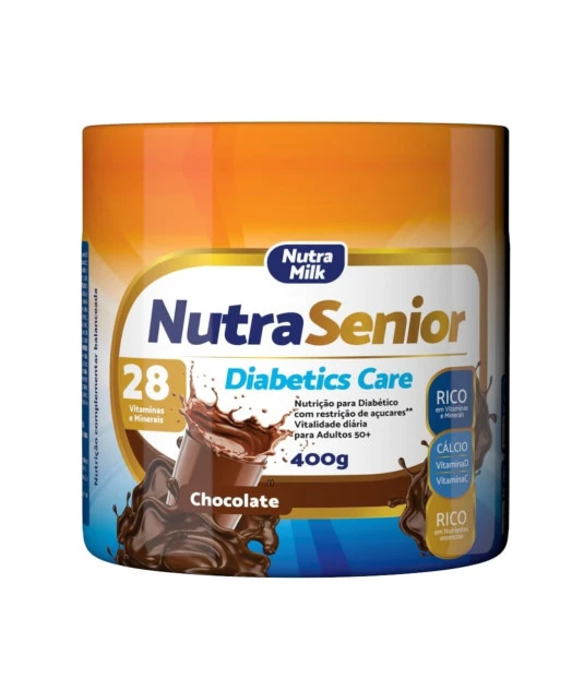 Nutra Senior Adulto 50+ Diabetics Care Zero Açucar 400g - Chocolate