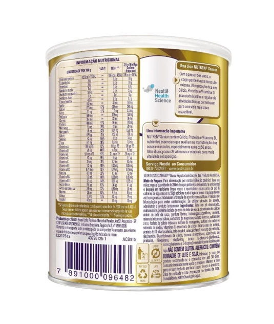 Nutren Senior 370g S/ Sabor Nestle 