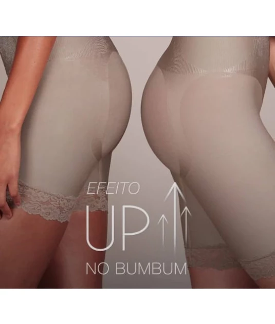 Boxer Lace Cintura Alta com Renda Cor Blush G Plié