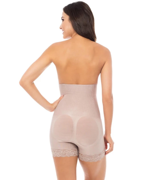 Boxer Lace Cintura Alta com Renda Cor Blush Ref. 60082 Plié - GG