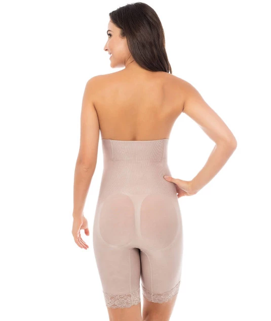 Bermuda Sculpture Cintura Alta com Renda Cor Blush G Plié 