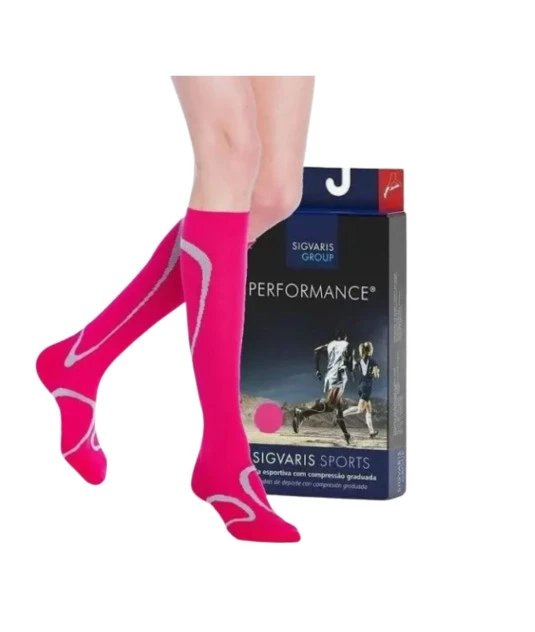 Meia Esportiva Performance 20/30mmHg AD Panturrilha Rosa Sigvaris + E-book