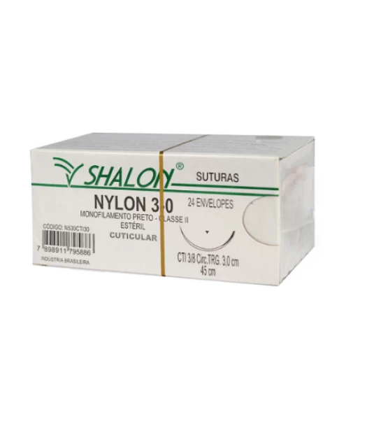 fio de nylon  tamanho 3-0 sem agulha